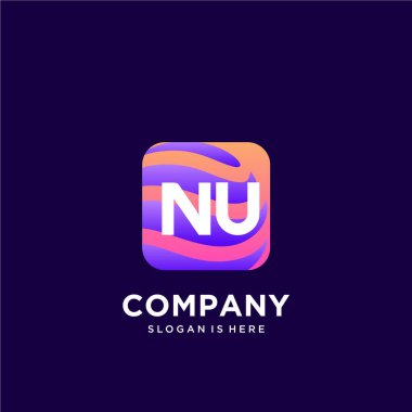 Renkli şablon vektörüyle ilk logo.