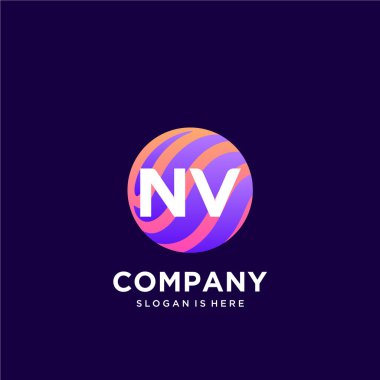 Renkli şablon vektörüyle ilk logo.