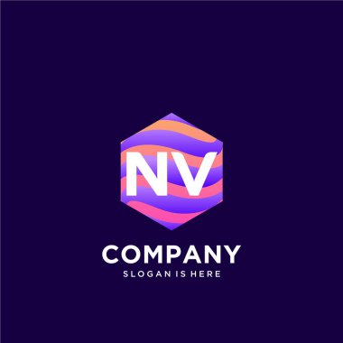 Renkli şablon vektörüyle ilk logo.