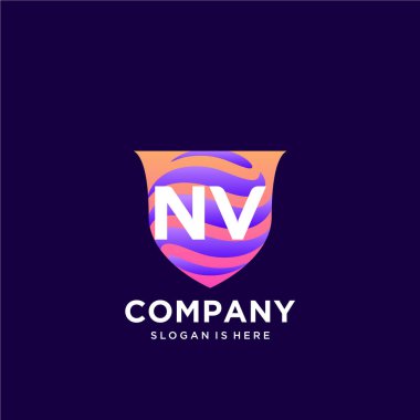 Renkli şablon vektörüyle ilk logo.