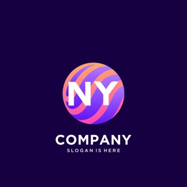 Renkli şablon vektörüyle ilk logo.