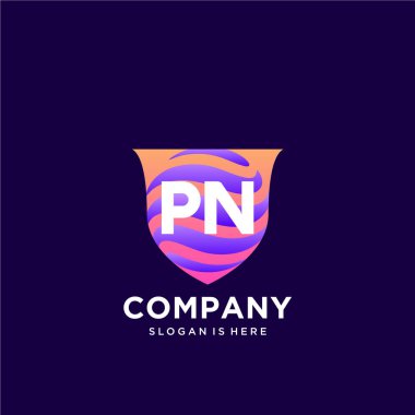 Renkli şablon vektörüyle ilk logo.