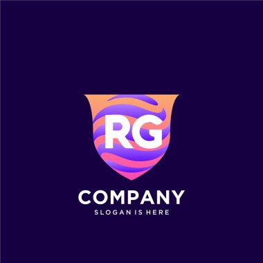 Renkli şablon vektörüyle ilk logo.