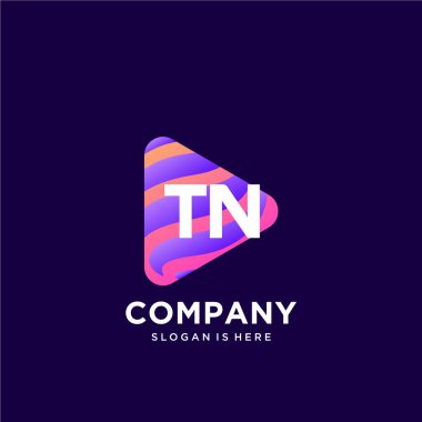 Renkli şablon vektörüyle ilk logo.