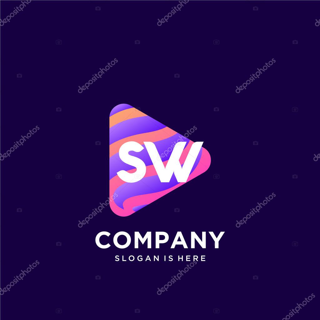 Initial logo With Colorful template vector.