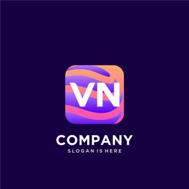 Renkli şablon vektörüyle ilk logo.