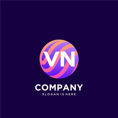 Renkli şablon vektörüyle ilk logo.