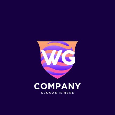 Renkli şablon vektörüyle ilk logo.