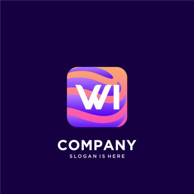 Renkli şablon vektörüyle ilk logo.