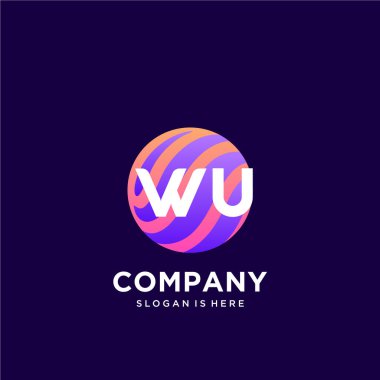 Renkli şablon vektörüyle ilk logo.