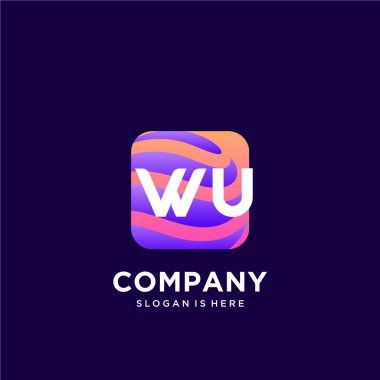 Renkli şablon vektörüyle ilk logo.