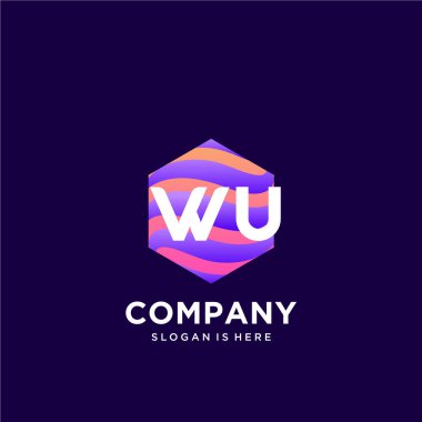 Renkli şablon vektörüyle ilk logo.