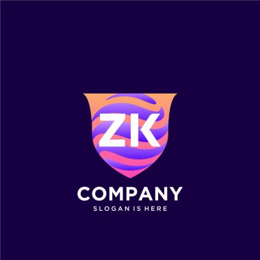 Renkli şablon vektörüyle ilk logo.