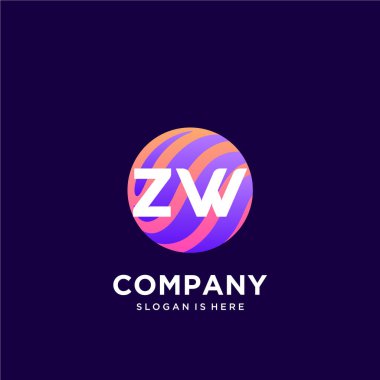 Renkli şablon vektörüyle ilk logo.