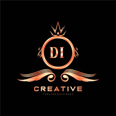 Renkli Çember şablon vektörlü ilk logo.