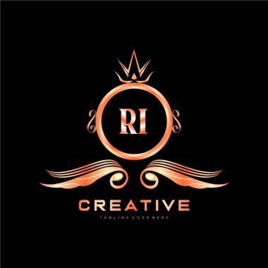 Renkli Çember şablon vektörlü ilk logo.