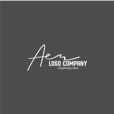 ilk el yazısı logo şablonu vektörü