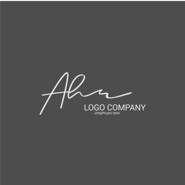 ilk el yazısı logo şablonu vektörü