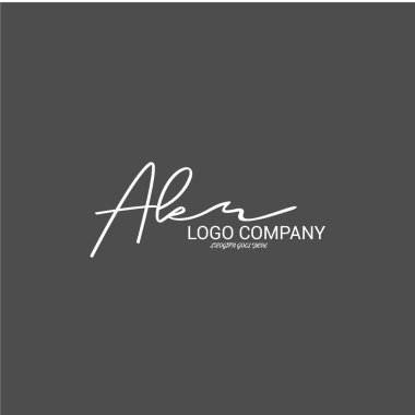 ilk el yazısı logo şablonu vektörü