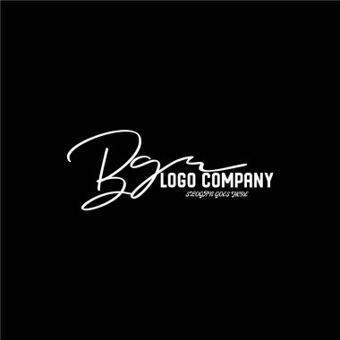 ilk el yazısı logo şablonu vektörü