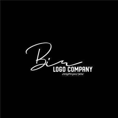 ilk el yazısı logo şablonu vektörü