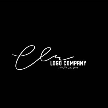 ilk el yazısı logo şablonu vektörü