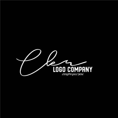 ilk el yazısı logo şablonu vektörü