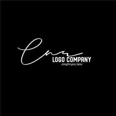 ilk el yazısı logo şablonu vektörü