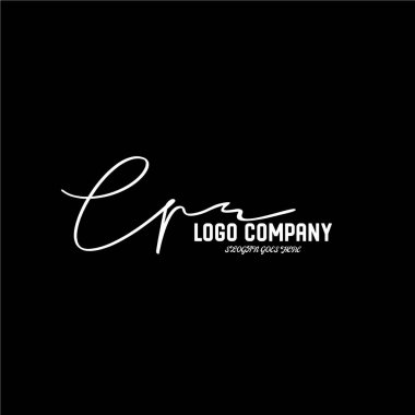 ilk el yazısı logo şablonu vektörü