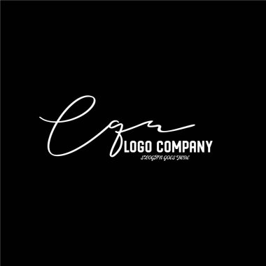 ilk el yazısı logo şablonu vektörü