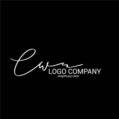 ilk el yazısı logo şablonu vektörü