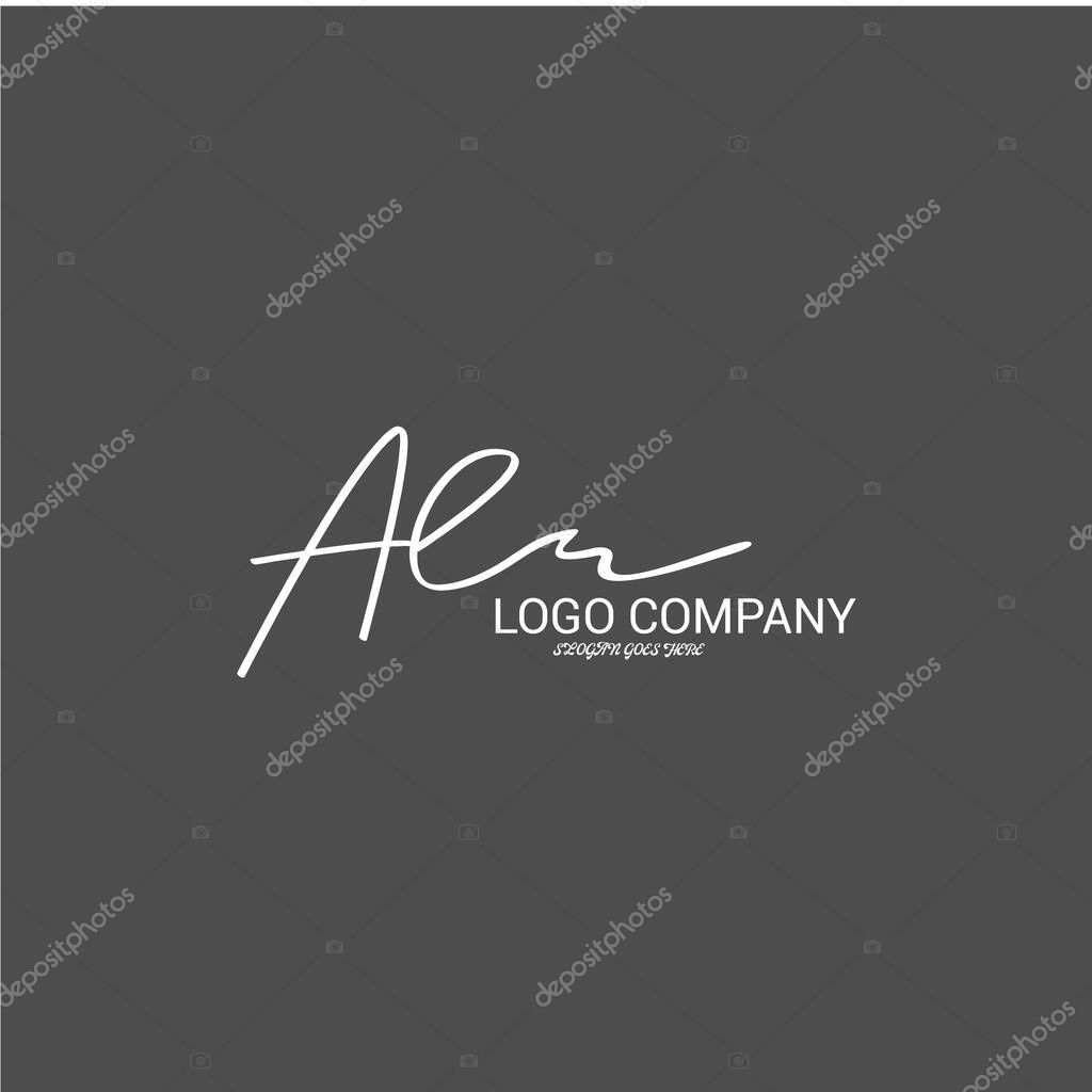 Initial handwriting logo template vector