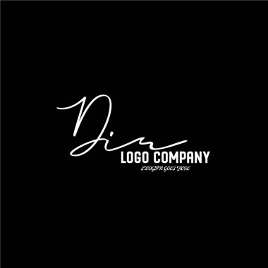 ilk el yazısı logo şablonu vektörü