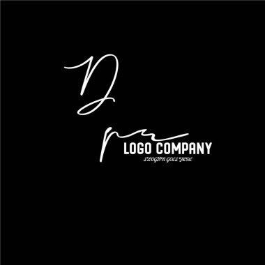 ilk el yazısı logo şablonu vektörü