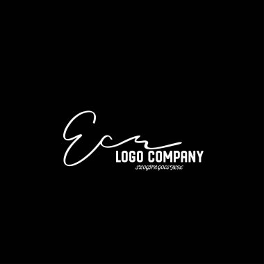 ilk el yazısı logo şablonu vektörü