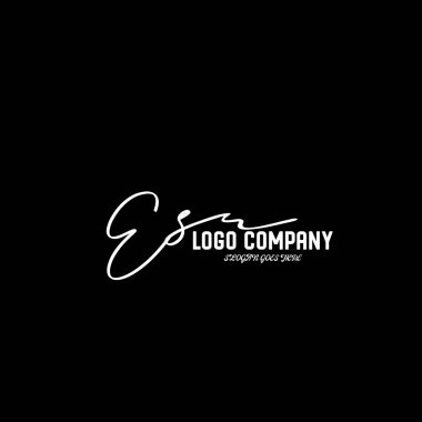 ilk el yazısı logo şablonu vektörü