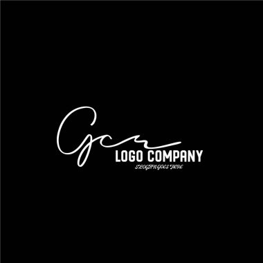 ilk el yazısı logo şablonu vektörü