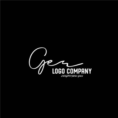 ilk el yazısı logo şablonu vektörü