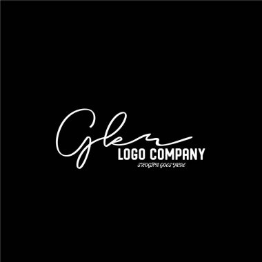 ilk el yazısı logo şablonu vektörü