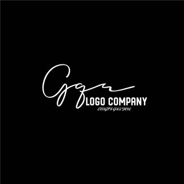 ilk el yazısı logo şablonu vektörü