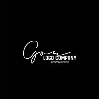 ilk el yazısı logo şablonu vektörü