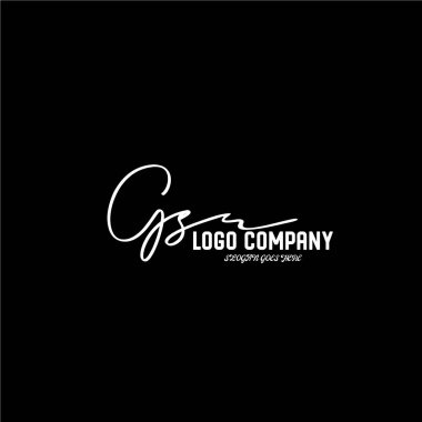 ilk el yazısı logo şablonu vektörü