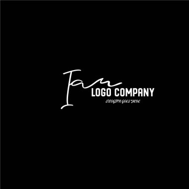 ilk el yazısı logo şablonu vektörü