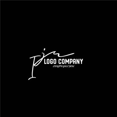 ilk el yazısı logo şablonu vektörü