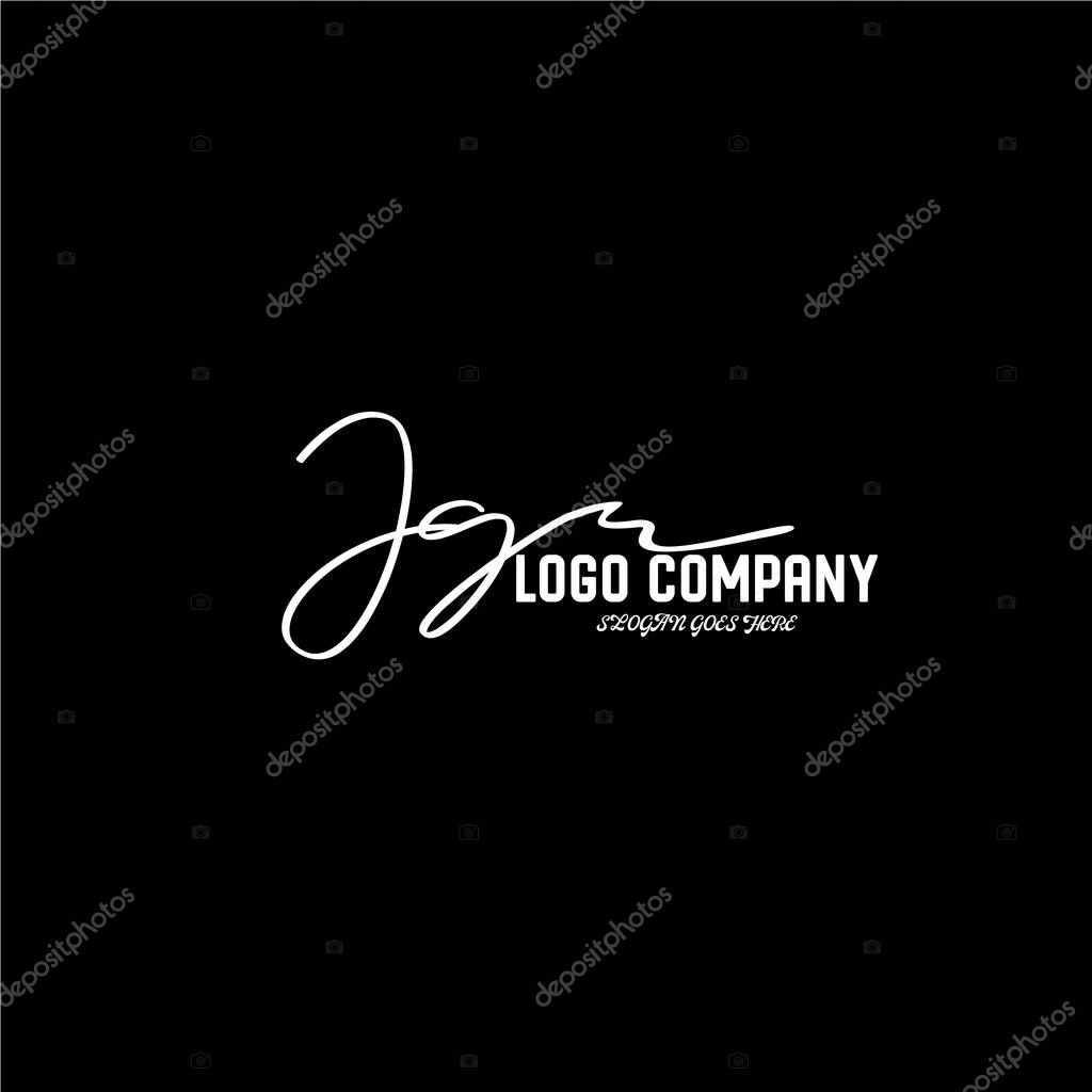 Initial handwriting logo template vector