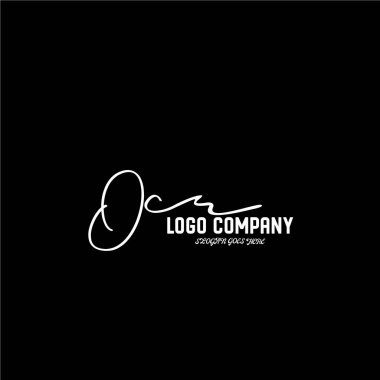 ilk el yazısı logo şablonu vektörü