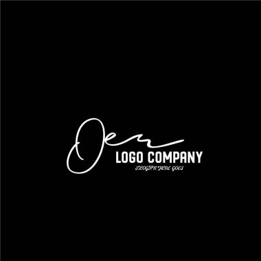 ilk el yazısı logo şablonu vektörü