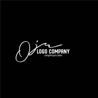 ilk el yazısı logo şablonu vektörü