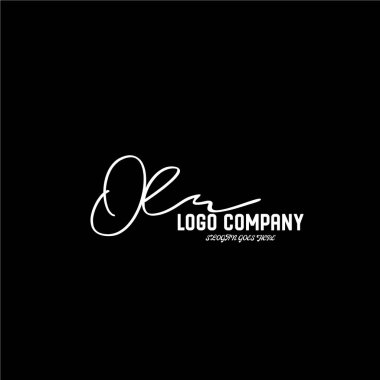 ilk el yazısı logo şablonu vektörü