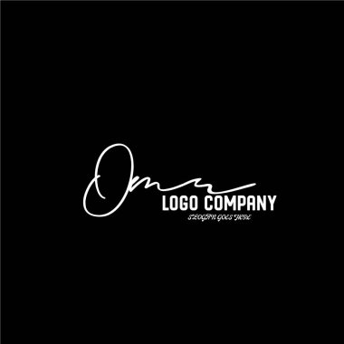 ilk el yazısı logo şablonu vektörü